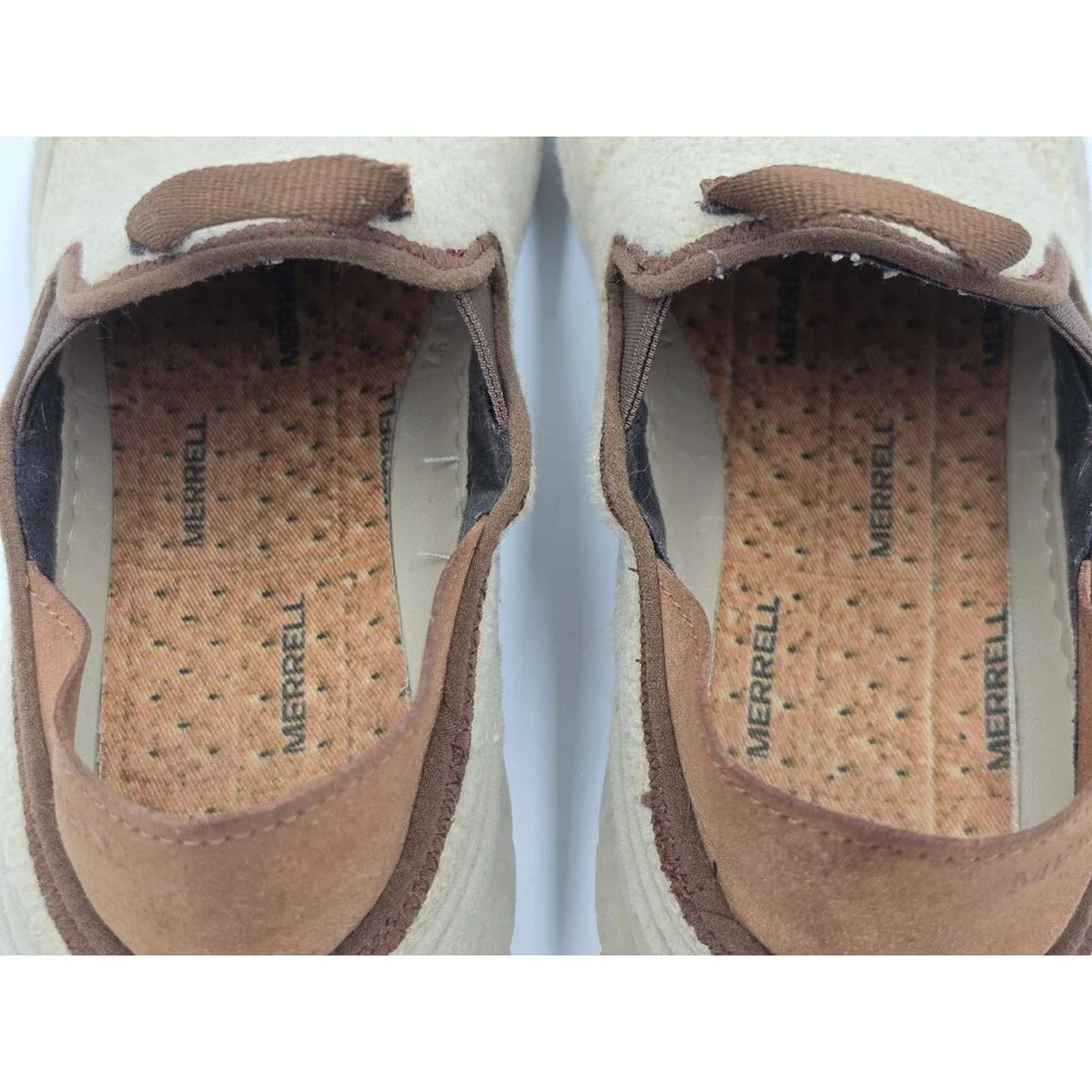 Merrell Womens Hut Moc Cozy II Tan Fuzzy Loafers Slip On Size 9 Indoor Outdoor